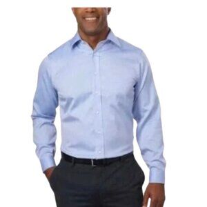 Kirkland Signature Men's 17-36 Non-Iron Button-Down Dress Shirt Blue (K)